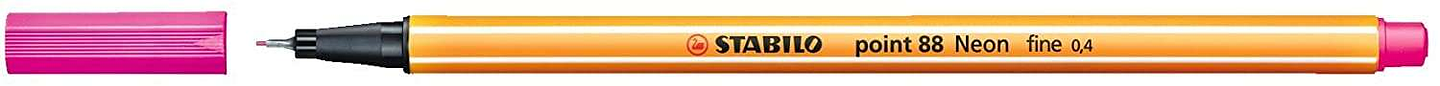 Stabilo Point 88 Rotulador de Punta Fina de Fibra - Trazo de 0.4 mm - Tinta con Base de Agua - Color Rosa Neon 1