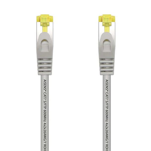 Aisens Cable de Red Latiguillo RJ45 LSZH Cat.7 600 Mhz S/FTP PIMF AWG26 - 10M - Color Gris