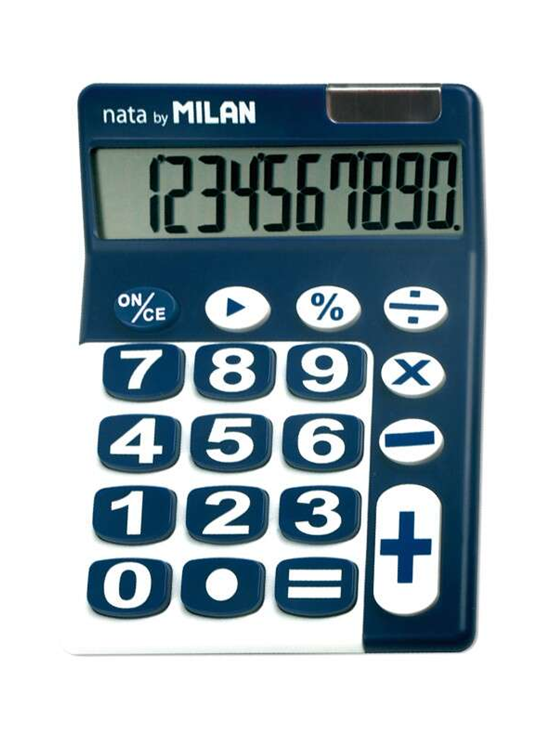 Milan Calculadora de Sobremesa 10 Digitos - Teclas Grandes - Apagado Automatico - Color Azul y Blanco 1