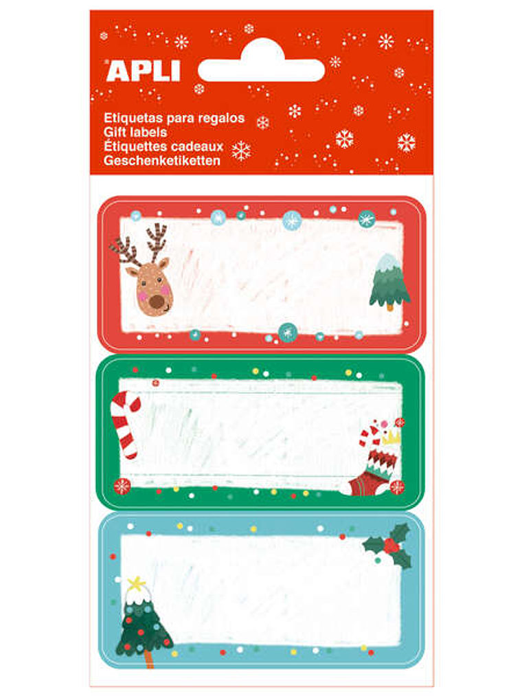 Apli Etiquetas Adhesivas Navideñas Muerdago - 9 Etiquetas Rectangulares con Cantos Redondeados - 3 Diseños Distintos - Adhesivo Permanente de Alta Cal 1
