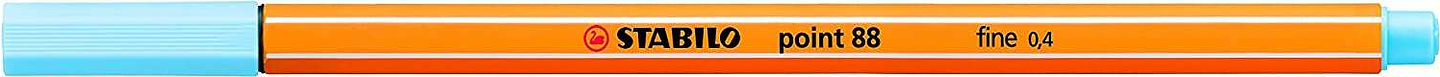 Stabilo Point 88 Rotulador de Punta Fina de Fibra - Trazo de 0.4 mm - Tinta con Base de Agua - Color Azul Hielo 1