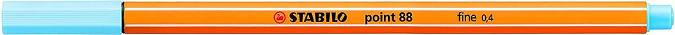 Stabilo Point 88 Rotulador de Punta Fina de Fibra - Trazo de 0.4 mm - Tinta con Base de Agua - Color Azul Hielo 1