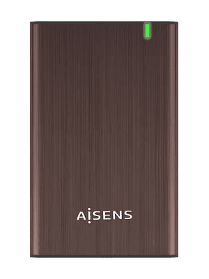Aisens Caja Externa 2.5? para Discos Duros 9.5mm SATA I, II y III a USB 3.0/USB 3.1 GEN1 - Color Marrón
