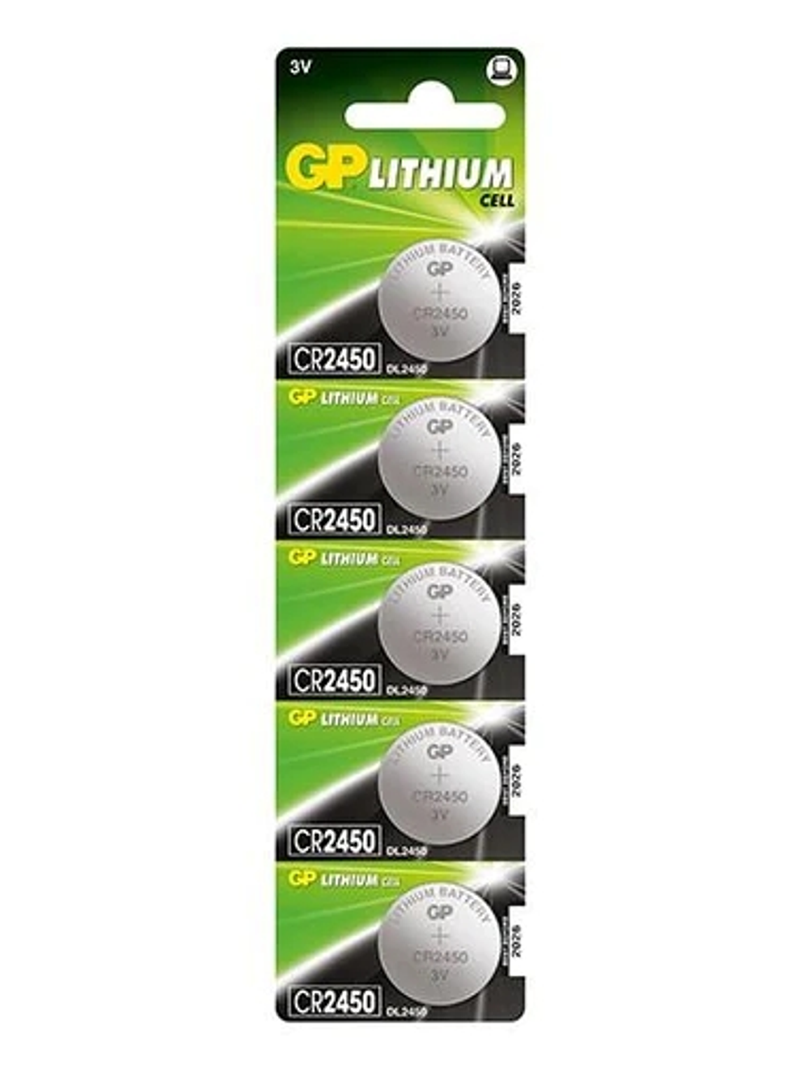 GP Lithium Pack de 5 Pilas Litio de Boton CR2450 3V 1