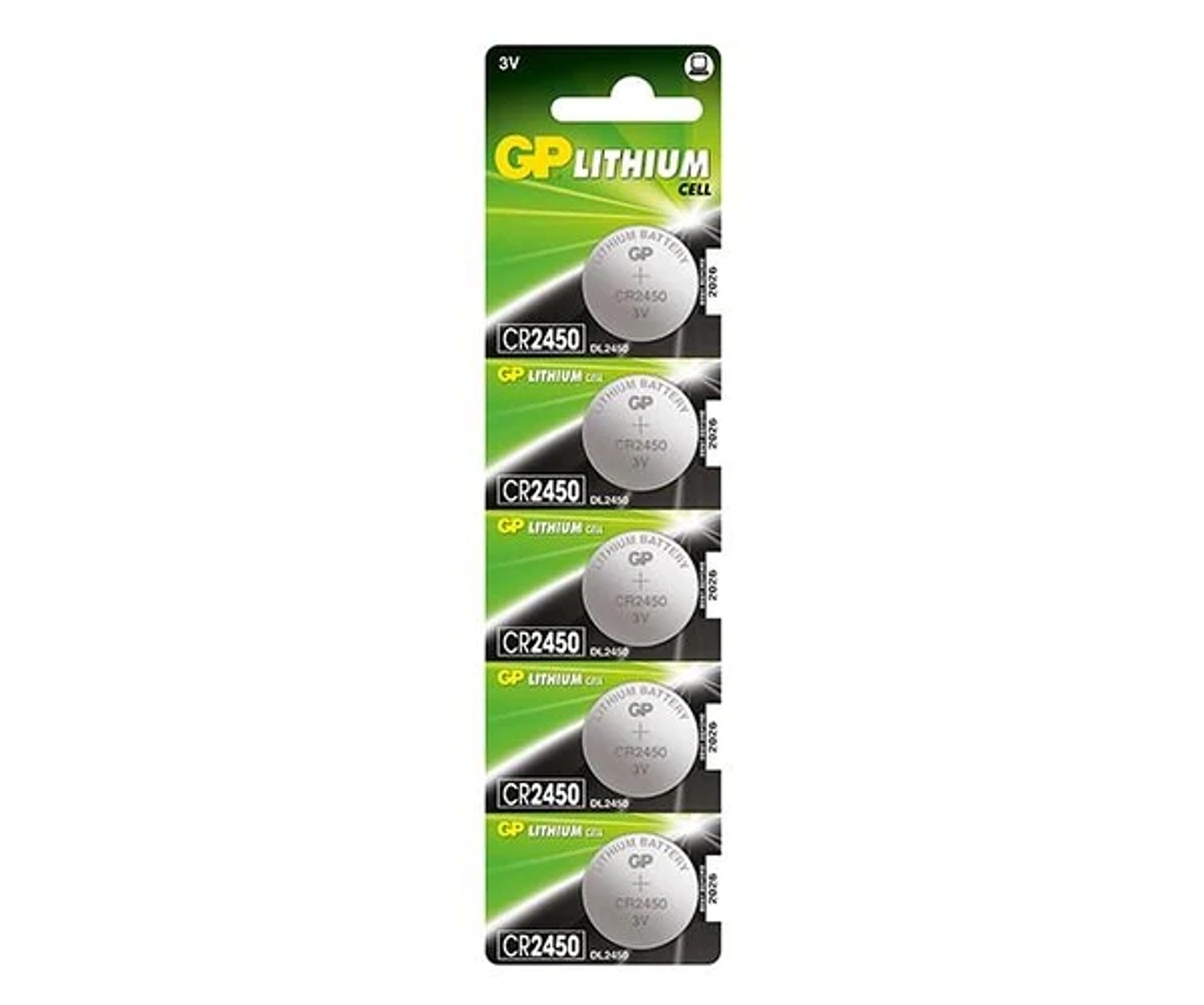 GP Lithium Pack de 5 Pilas Litio de Boton CR2450 3V 1