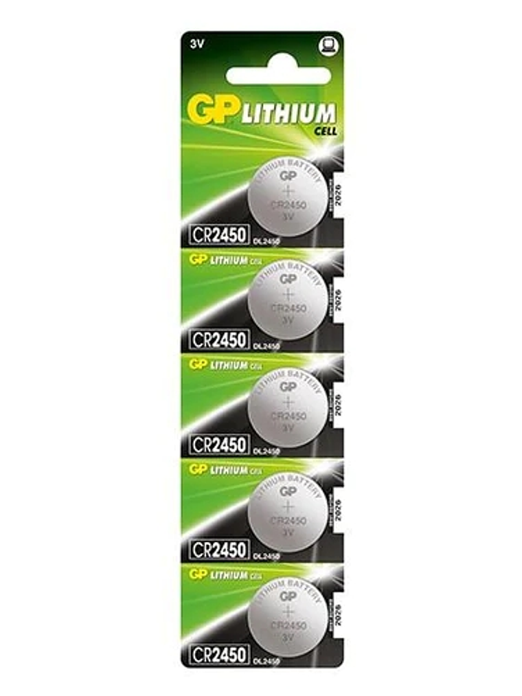 GP Lithium Pack de 5 Pilas Litio de Boton CR2450 3V 1
