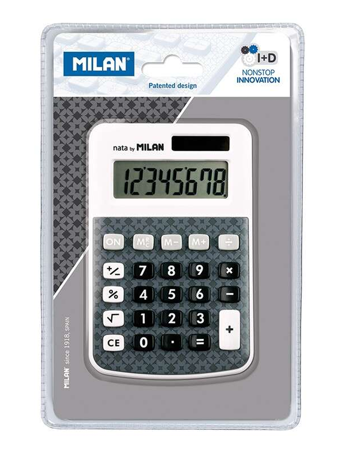 Milan Calculadora 8 Digitos - Calculadora de sobremesa - 3 teclas de memoria y raiz cuadrada - Color Gris Oscuro 1