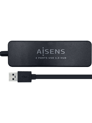 Aisens HUB USB 3.0 - Tipo A Macho a 4xTipo A Hembra - 30cm - Color Negro
