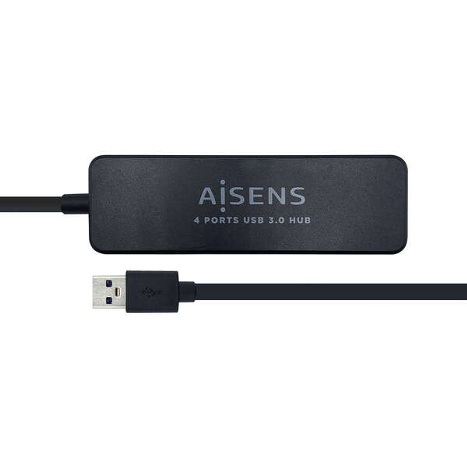 Aisens HUB USB 3.0 - Tipo A Macho a 4xTipo A Hembra - 30cm - Color Negro 1