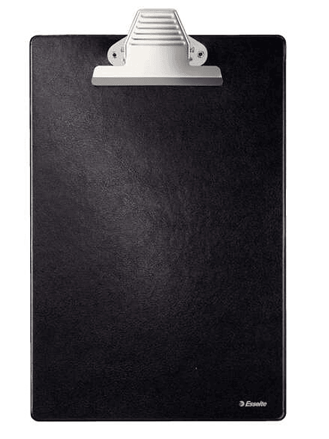 Esselte Carpeta de Base Forrada en Plastico con Pinza - Formato A4 - Color Negro