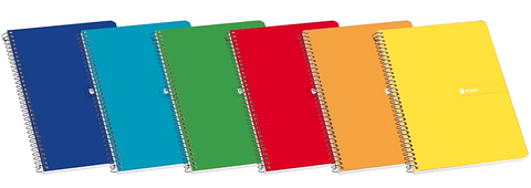 Enri Fº Tapa Dura Cuaderno Espiral Liso 80 Hojas Surtido - Tapa Dura Resistente - Cuaderno con Espiral para Mayor Comodidad - 80 Hojas Lisas para Escr