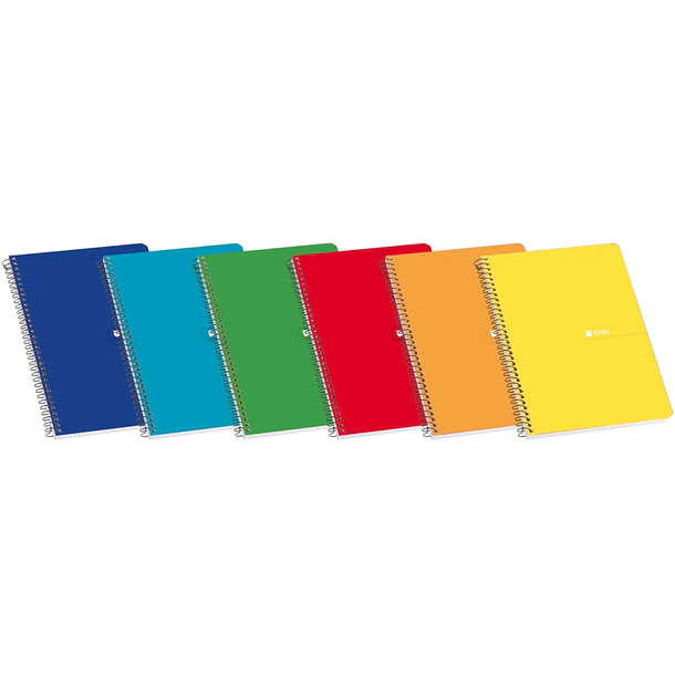 Enri Fº Tapa Dura Cuaderno Espiral Liso 80 Hojas Surtido - Tapa Dura Resistente - Cuaderno con Espiral para Mayor Comodidad - 80 Hojas Lisas para Escr
