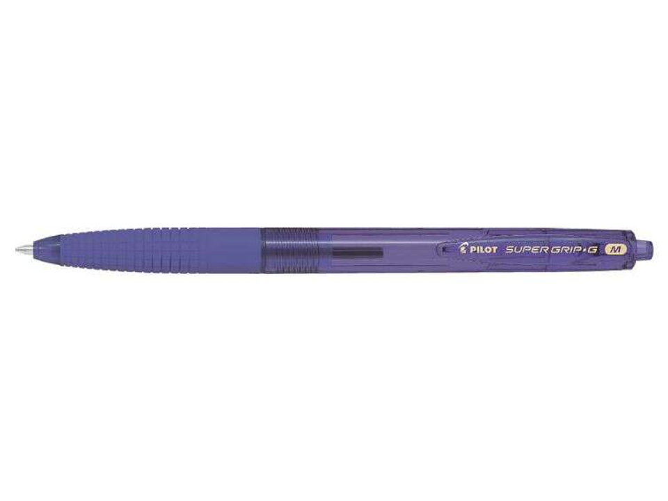 Pilot Boligrafo de Bola Retractil SuperGrip G - Punta Redonda 1.0mm - Trazo 0.4mm - Tinta de Aceite - Grip Ergonomico - Color Violeta 1