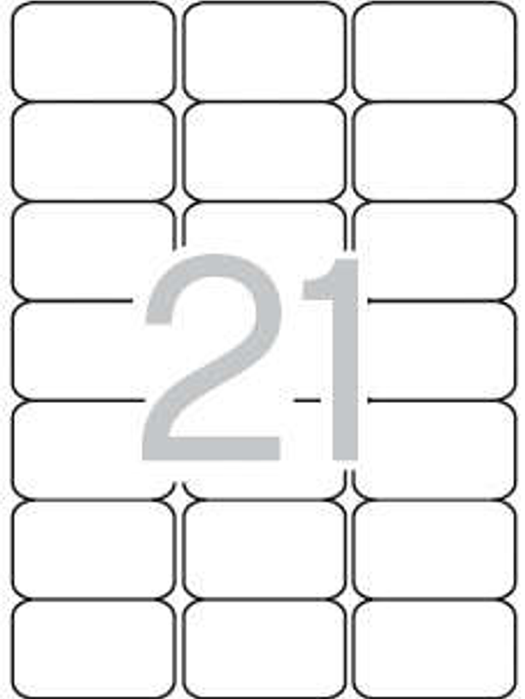 Apli Etiquetas Blancas Permanentes 63.5 x 38.1mm 25 Hojas 1