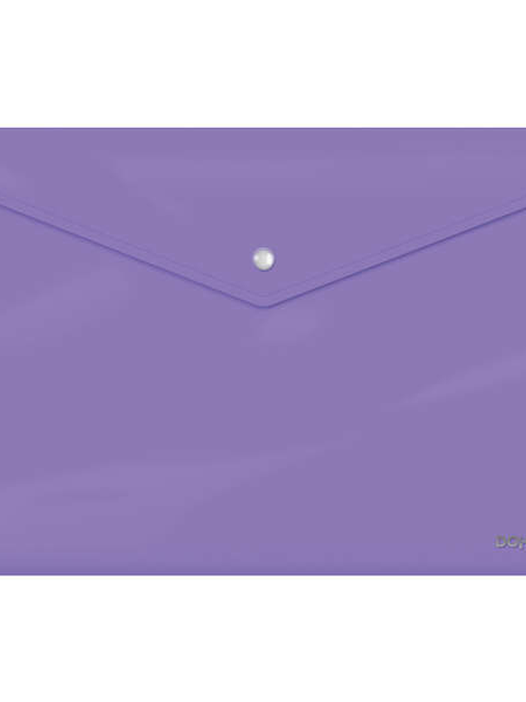 Dohe Sobre Portadocumentos Folio - Cierre de Broche - Polipropileno Cristal Opaco 200 Micras - Color Morado 1