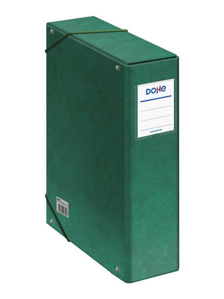 Dohe Caja para Proyectos Lomo 9cm - Carton Forrado con Papel Impreso y Plastificado - Cierre con Gomas - Color Verde 1