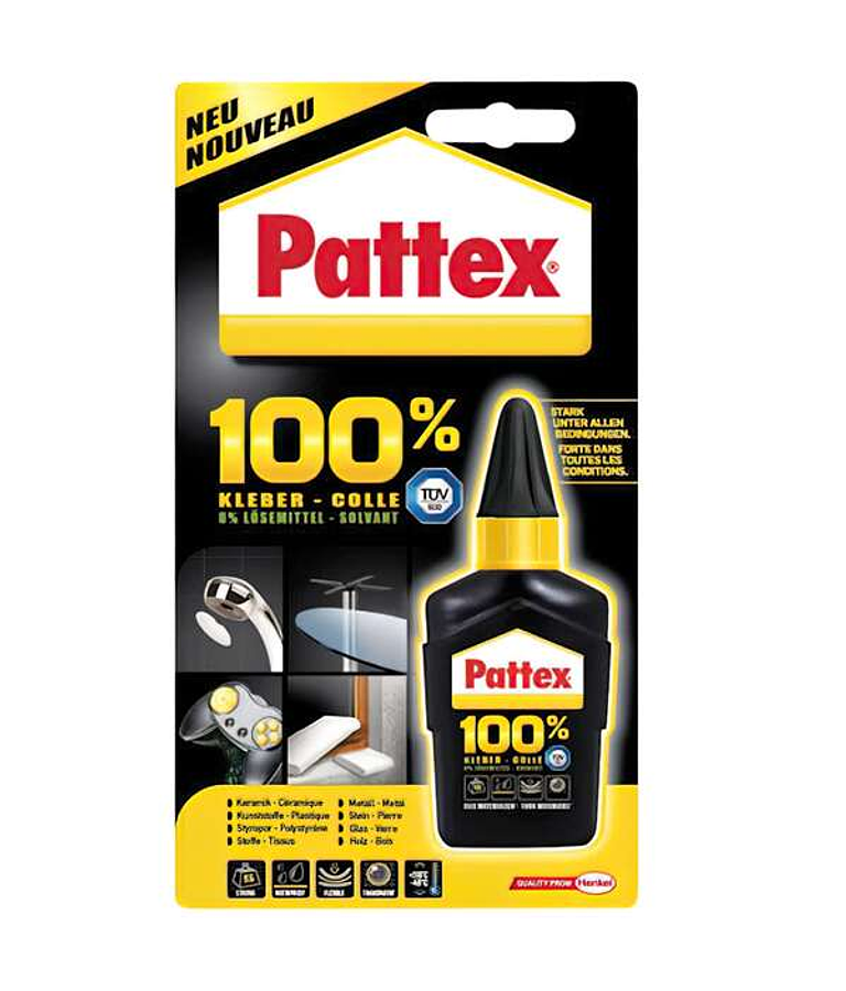 Pattex 100% Adhesivo Versatil - 50gr - 100% Ingredientes Activos - 0% Disolventes - Fuerte en Cualquier Condicion