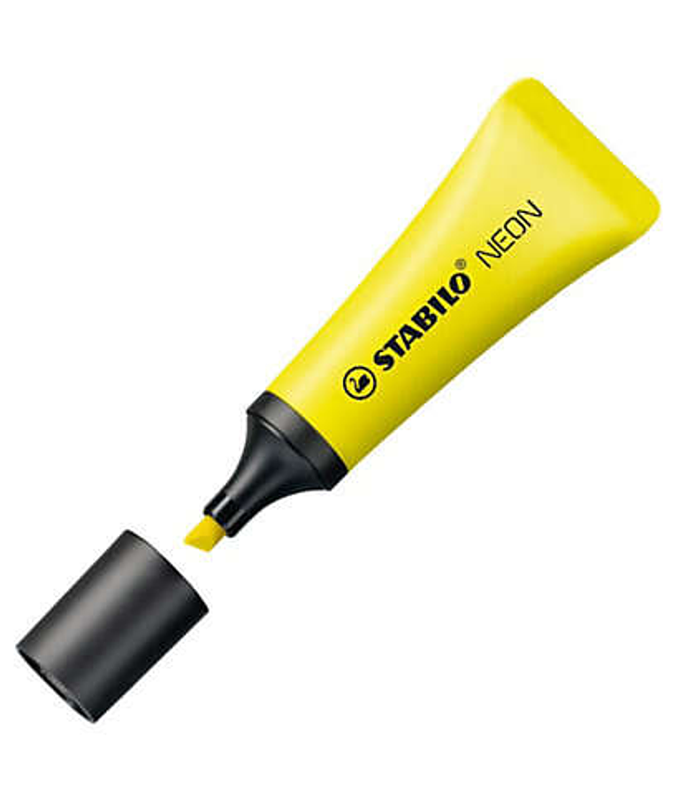 Stabilo Neon 72 Marcador Fluorescente - Trazo entre 2 y 5mm - Tinta con Base de Agua - Cuerpo en Forma de Tubo - Color Amarillo