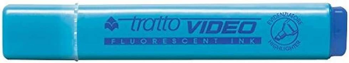 Tratto Video Marcador Fluorescente - Punta Biselada - Tinta Base de Agua - Secado Rapido - Color Azul Fluorescente 1