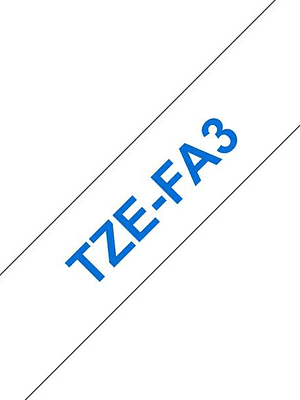Brother TZeFA3 Cinta Textil Generica de Etiquetas - Texto azul sobre fondo blanco - Ancho 12mm x 3 metros