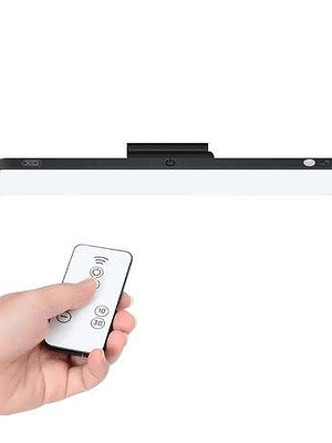 XO Lampara LED de Escritorio - Potencia 25W - Bateria 1200Mah - Ajuste Hasta 80º - Control Remoto - Regulacion de Potencia - Luz Anti Fatiga - Adaptad