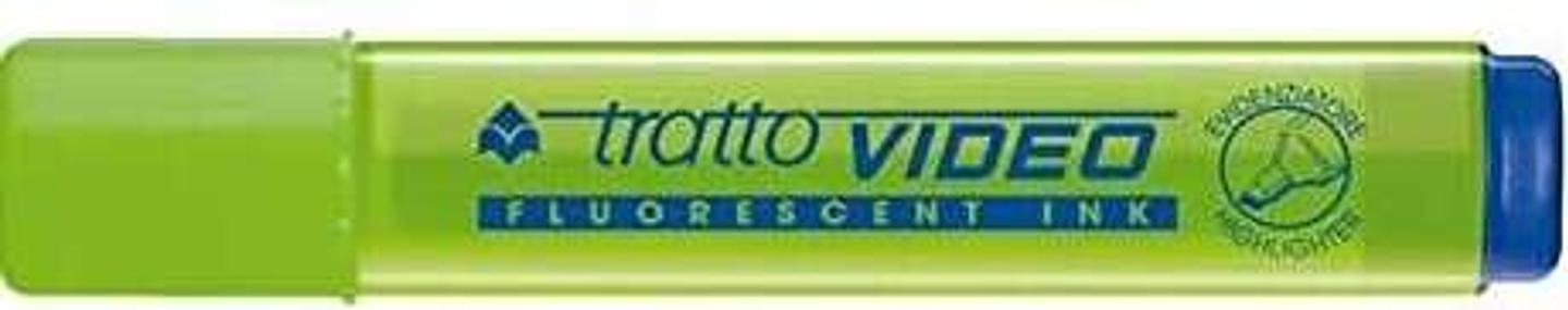 Tratto Video Marcador Fluorescente - Punta Biselada - Tinta Base de Agua - Secado Rapido - Color Verde Lima Fluorescente 1