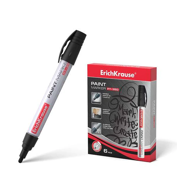 Erichkrause Marcador de Pintura Pt-350 - Sistema de Suministro de Tinta de Valvula - Cuerpo de Aluminio Resistente - Punta en Forma de Bala - Resisten