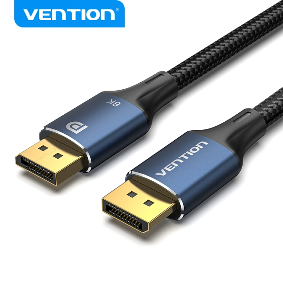Vention Cable DisplayPort 1.4 8K Trenzado - Resolucion 8K@60Hz - 4K@144Hz - HDR - Compatible FreeSync/G-Sync - Color Azul 1