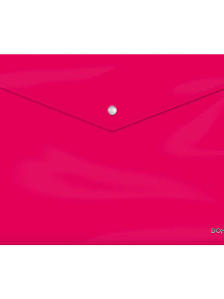 Dohe Sobre Portadocumentos Folio - Cierre de Broche - Polipropileno Cristal Opaco 200 Micras - Color Fucsia 1