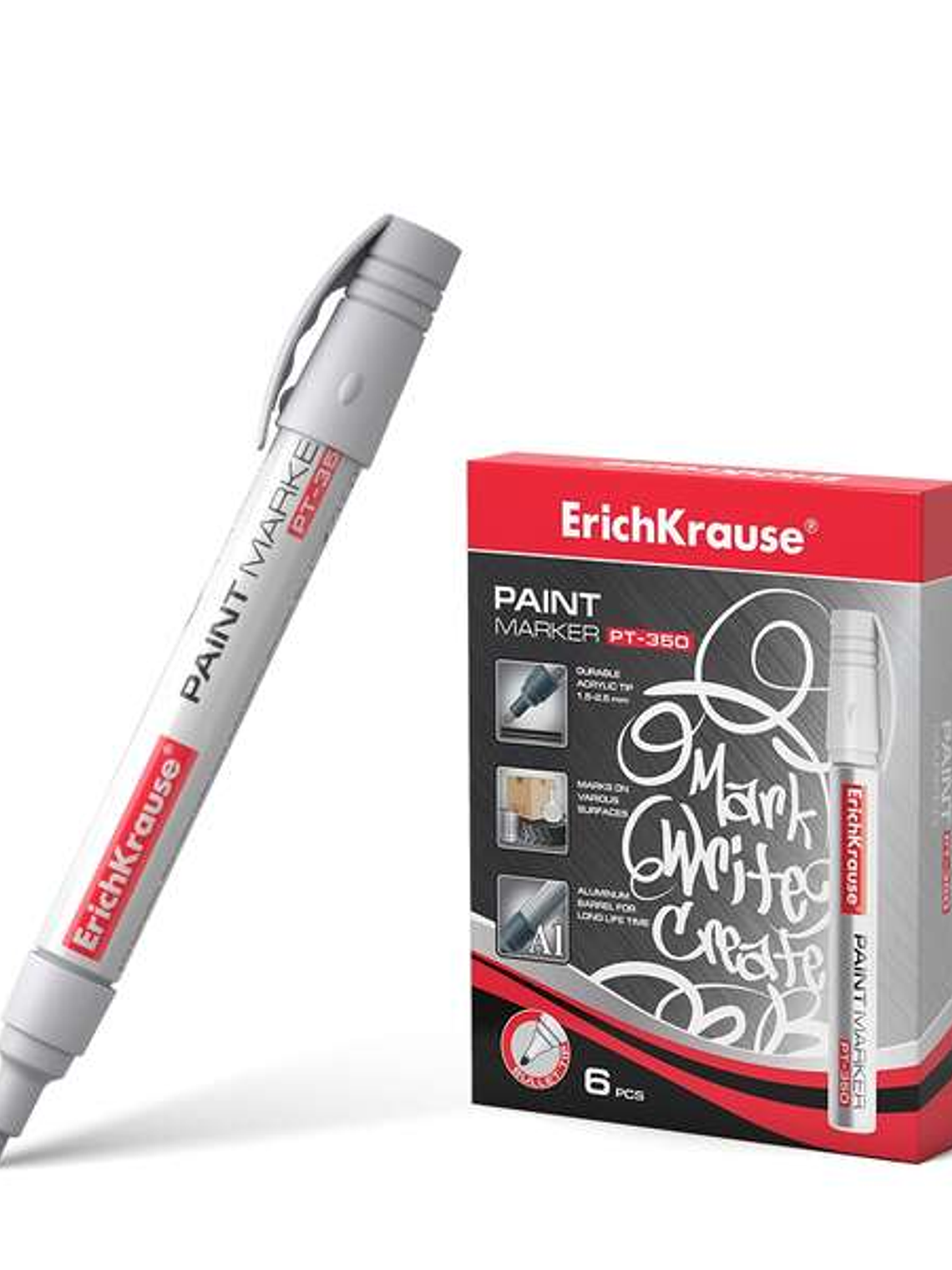 Erichkrause Marcador de Pintura Pt-350 - Sistema de Suministro de Tinta de Valvula - Cuerpo de Aluminio Resistente - Punta en Forma de Bala - Color Bl 1