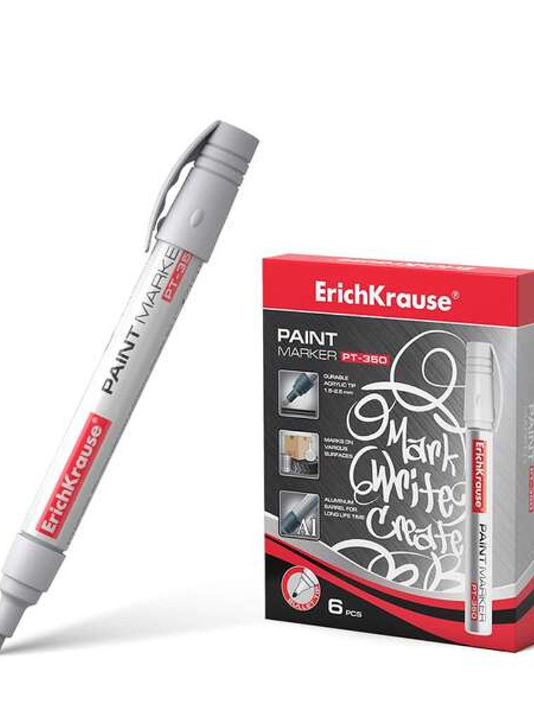 Erichkrause Marcador de Pintura Pt-350 - Sistema de Suministro de Tinta de Valvula - Cuerpo de Aluminio Resistente - Punta en Forma de Bala - Color Bl 1