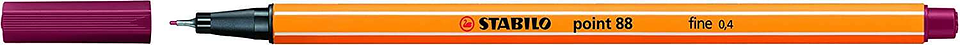 Stabilo Point 88 Rotulador de Punta Fina de Fibra - Trazo de 0.4 mm - Tinta con Base de Agua - Color Purpura 1