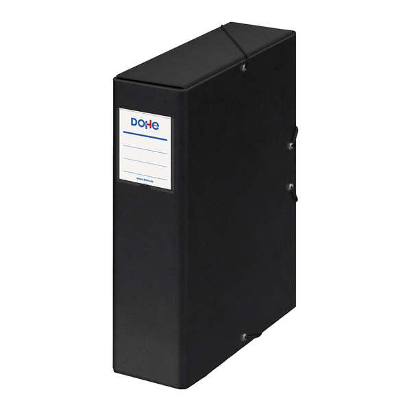 Dohe Caja para Proyectos Lomo 9cm - Carton Forrado con Papel Impreso y Plastificado - Cierre con Gomas - Color Negro 1