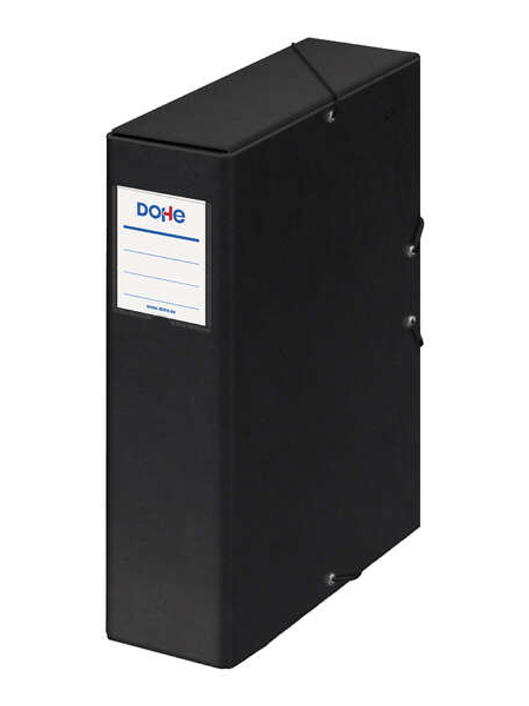 Dohe Caja para Proyectos Lomo 9cm - Carton Forrado con Papel Impreso y Plastificado - Cierre con Gomas - Color Negro 1