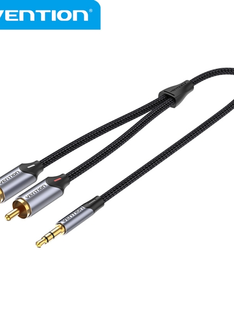 Vention Cable de Audio RCA a 3.5 mm - Sonido Hi-Fi - Cancelacion de Ruido - Conductor de Cobre 29AWG - Flexible y Resistente - Color Gris 1
