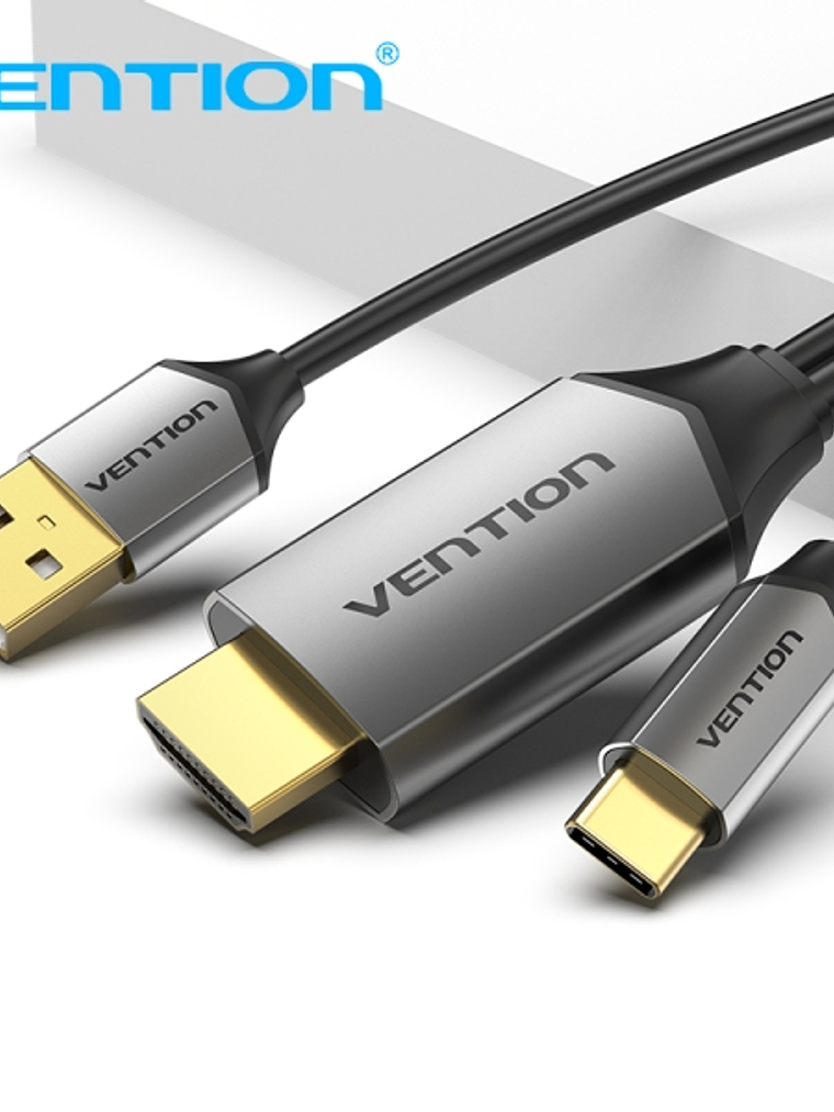 Vention CGTBF Cable Conversor HDMI 2.0 4K - USB Tipo-C a HDMI - Fuente de Alimentacion USB - Resolucion 4K 60Hz - Color Negro 1