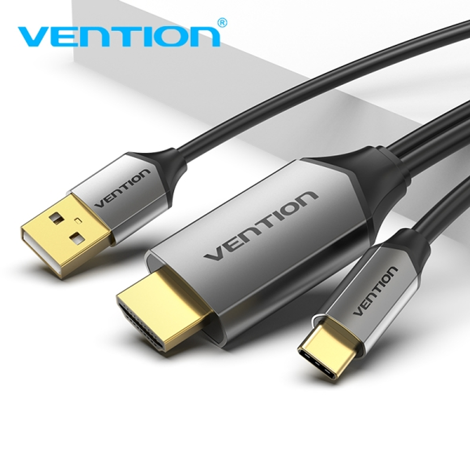 Vention CGTBF Cable Conversor HDMI 2.0 4K - USB Tipo-C a HDMI - Fuente de Alimentacion USB - Resolucion 4K 60Hz - Color Negro 1