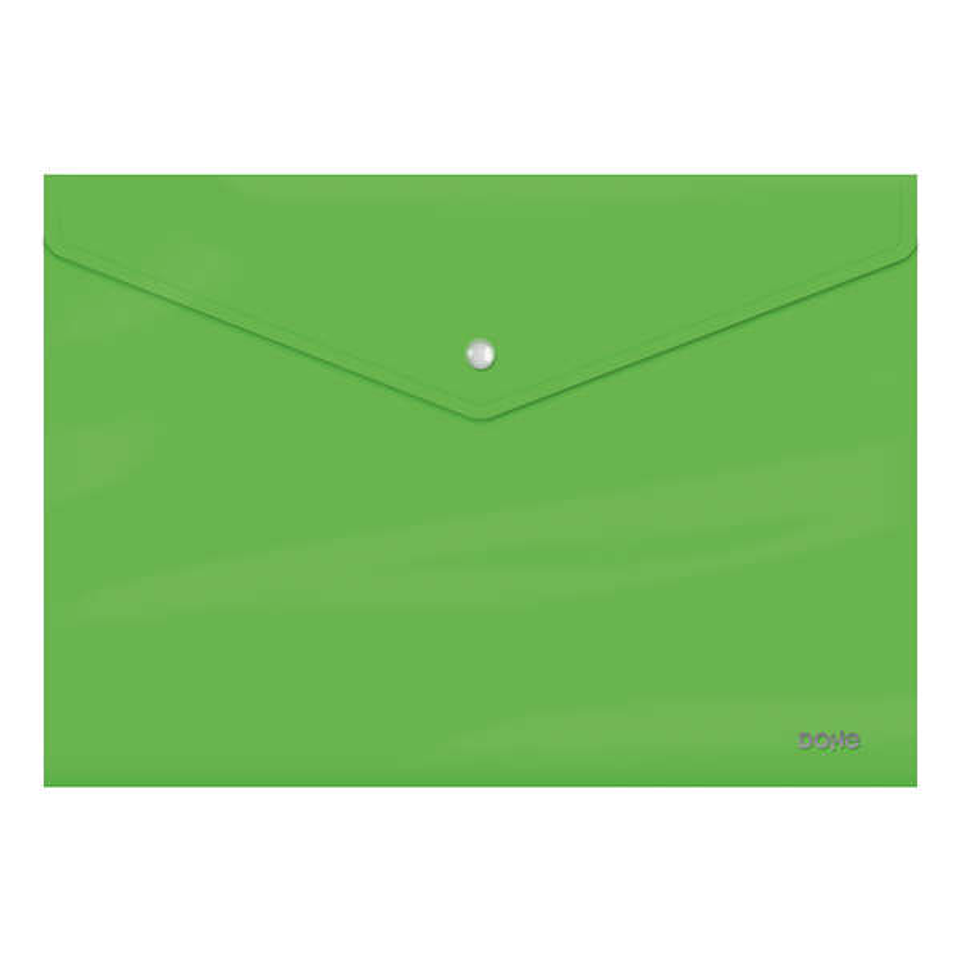 Dohe Sobre Portadocumentos Folio - Cierre de Broche - Polipropileno Cristal Opaco 200 Micras - Color Verde 1