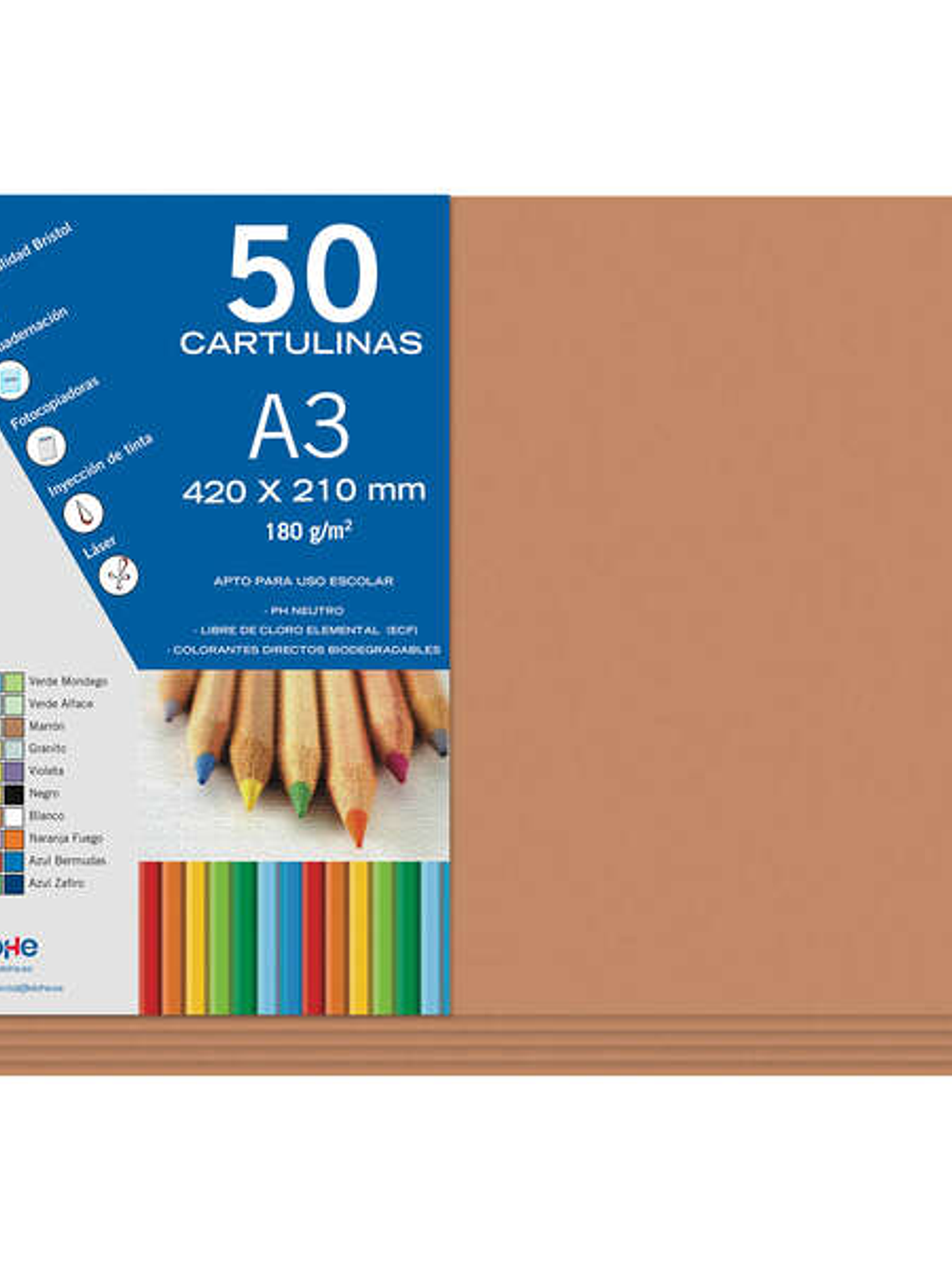 Dohe Cartulinas A3 - 50 Hojas - Gramaje de 180g - Ideal para Manualidades y Proyectos Escolares 1