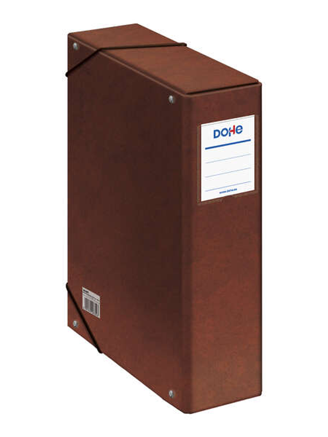 Dohe Caja para Proyectos Lomo 9cm - Carton Forrado con Papel Impreso y Plastificado - Cierre con Gomas - Color Cuero 1
