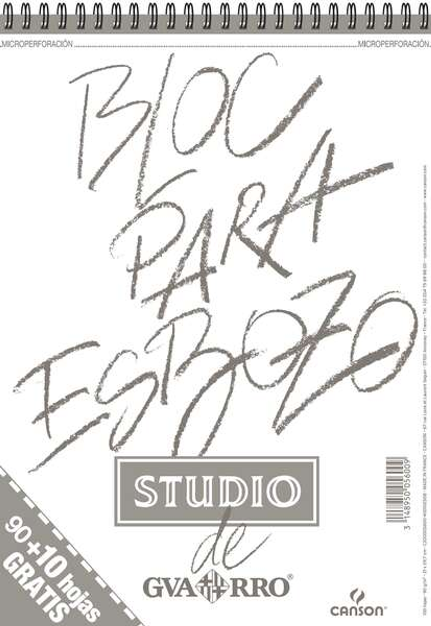 Canson Bloc para Esbozo A4 90+10 Hojas Gratis - Grano Ligero 90gr - Formato Album con Espiral Microperforado - Color Blanco Natural 1