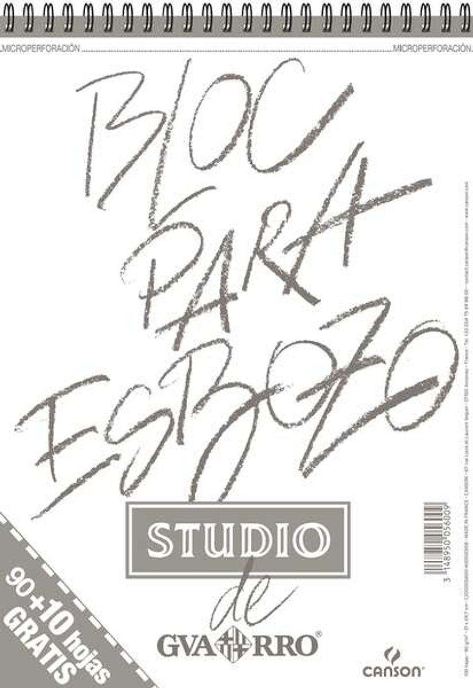 Canson Bloc para Esbozo A4 90+10 Hojas Gratis - Grano Ligero 90gr - Formato Album con Espiral Microperforado - Color Blanco Natural 1