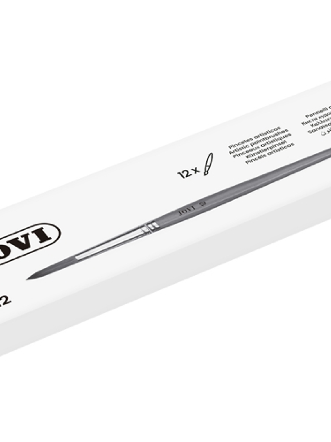 Jovi Pinceles Artisticos Pelo Poney Nº 12 - Pelo Natural - Mango de Madera - Calibre 00 al 12 - Punta Redonda - Pelo Suave - Color Varios 1