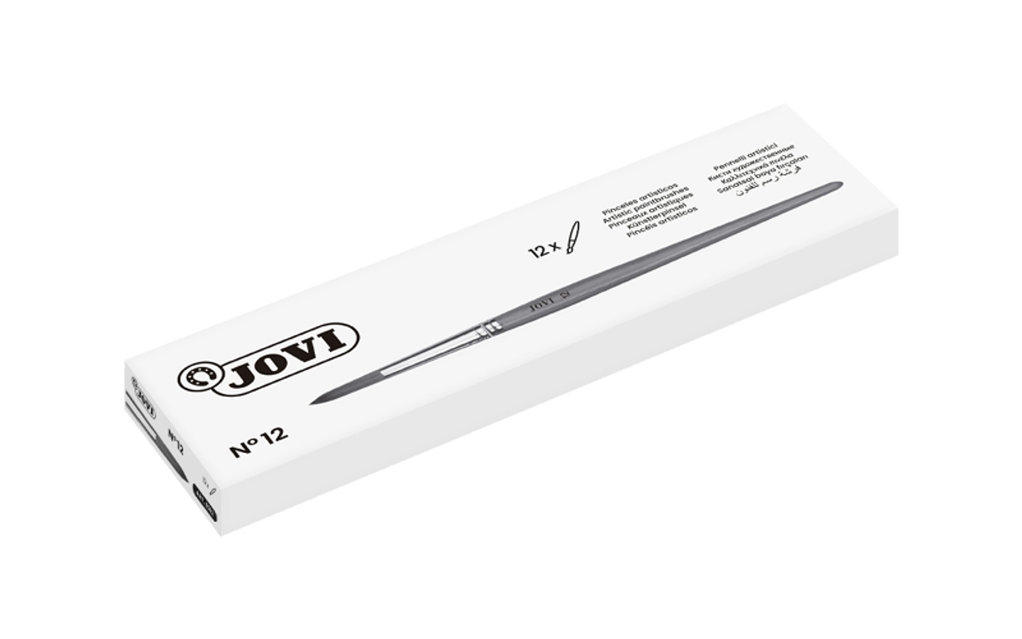 Jovi Pinceles Artisticos Pelo Poney Nº 12 - Pelo Natural - Mango de Madera - Calibre 00 al 12 - Punta Redonda - Pelo Suave - Color Varios 1