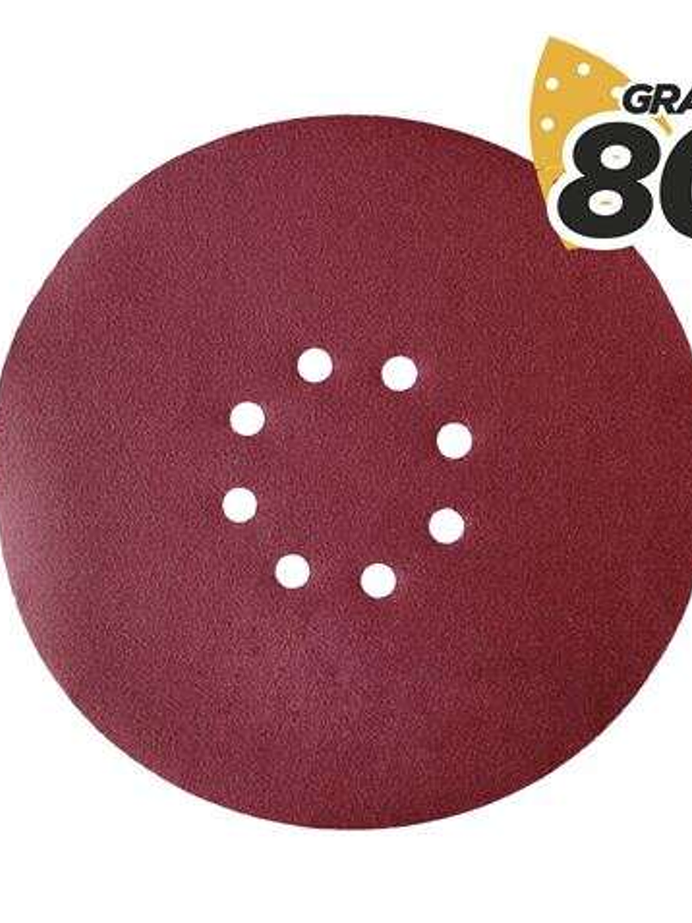 Blim Pack de 5 Lijas con Velcro para Lijadora BL0223 - Grano 80 - Formato Circular 1