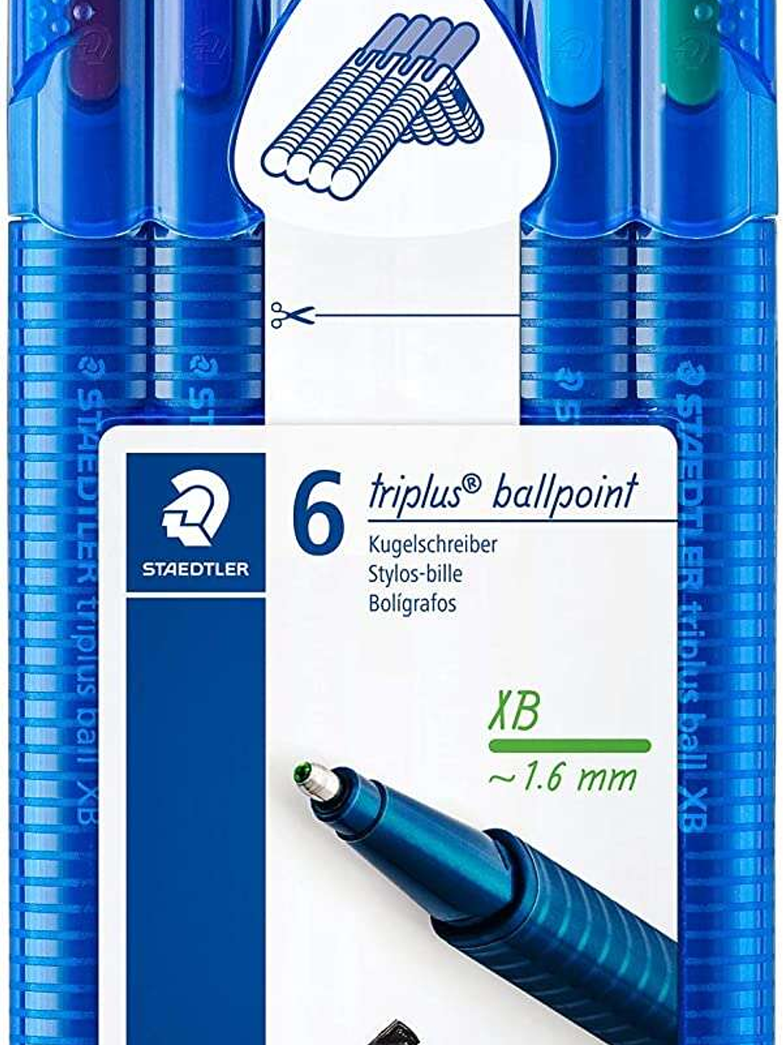 Staedtler Triplus Ball 437 Pack de 6 Boligrafos de Bola - Trazo 1.4mm - Escritura Suave - Colores Surtidos 1