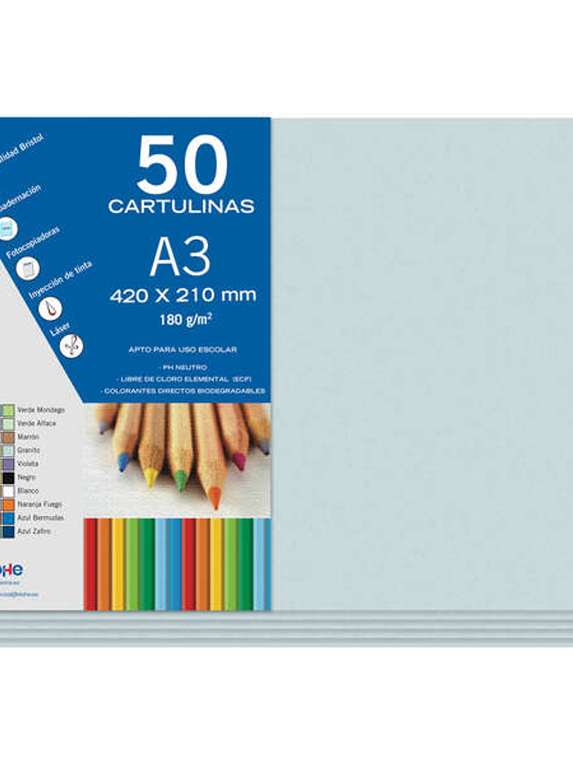 Dohe Cartulinas A3 - 50 Hojas - Gramaje de 180g - Ideal para Manualidades y Proyectos Escolares 1