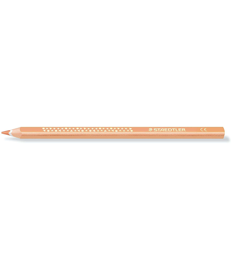 Staedtler Jumbo Noris 128 Lapiz Triangular de Color - Mina de 4mm - Resistencia a la Rotura - Diseño Ergonomico - Color Beige