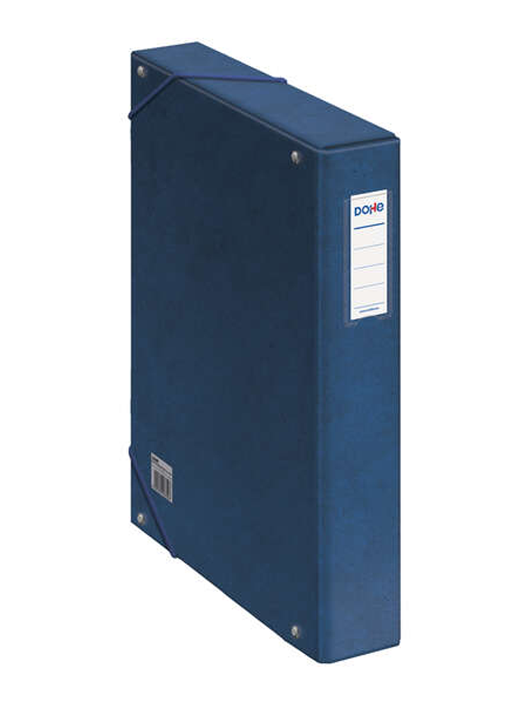 Dohe Caja para Proyectos Lomo 5cm - Carton Forrado con Papel Impreso y Plastificado - Cierre con Gomas - Color Azul 1