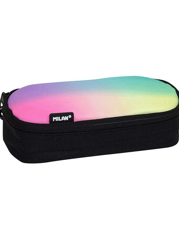 Milan Sunset Estuche Portatodo Ovalado - Compartimento Interior de Malla - Tejido Resistente a las Roturas y Rasgaduras - Medidas 20.5x9x5.5cm - Color 1